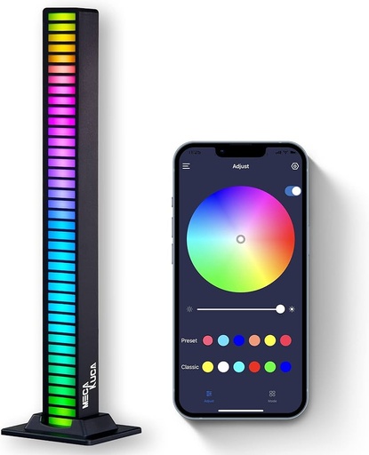 Barra de luz LED RGB de 16 LEDS, Control por aplicación