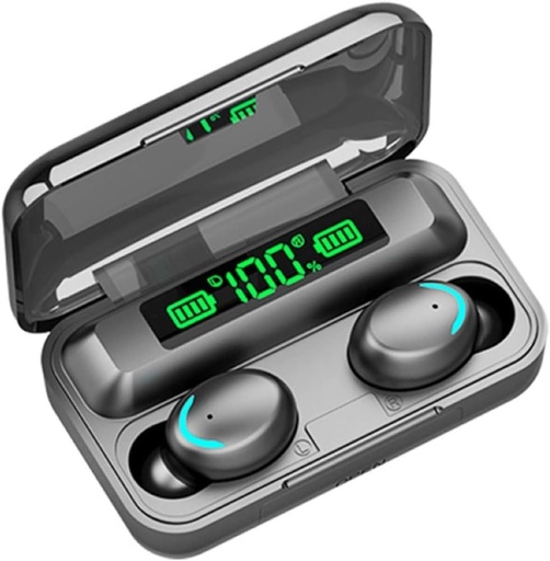 Auriculares TWS impermeable F9, caja de carga con pantalla de batería